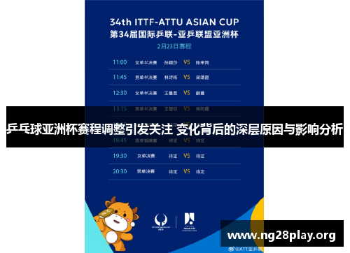 乒乓球亚洲杯赛程调整引发关注 变化背后的深层原因与影响分析